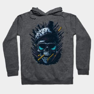 Smoking Skull with guns Hoodie